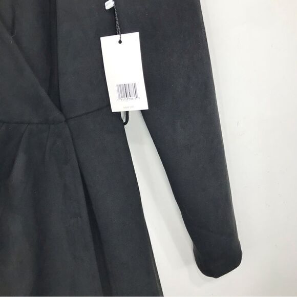 Jason Wu Black Faux Suede Wrap Mini Dress NEW - Picture 9 of 16